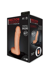 Erection Assistant Hollow Strap On 8.5 Inch Flesh Colored Adjustable Dildo with Comfortable Harness STRAP-ONS