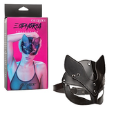 Euphoria Collection Black Cat Mask with Velvet Interior and Adjustable Buckle Closure, 25 Inch Maximum Circumference Costumes