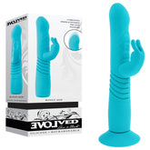 Evolved BUNNY HOP Teal 25.1 cm Thrusting Rabbit Vibrator Teal VIBRATORS-RABBIT