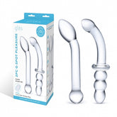 Glas 6 Inch 2Pc G-Spot Pleasure Dildo Set Clear Glass DONGS Glass