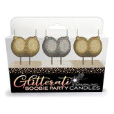 Glitterati Boobie Candle Set Novelty Candles Set of 3 Novelty Candles