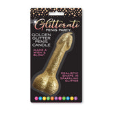 Glitterati Gold Glitter Penis Candle 10 cm Fun Party Accessory Gold Novelty Candles