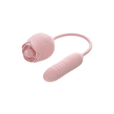 Adam & Eve Thrust & Tickle Rose Vibrator – USB Rechargeable Flickering Thrusting Vibrator Pink DONGS Thrusting