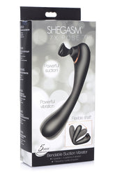 INMI Shegasm 7X Pose Bendable Suction Vibrator with Flexible Shaft, Powerful Vibration, and Suction – Black Suction Stimulator