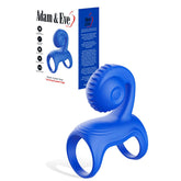 Adam & Eve Rockin and Rollin Snail – USB Rechargeable Couples Vibrator Cage Blue Cock Rings Vibrating