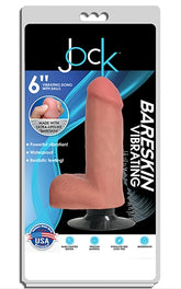 JOCK 6 Inch Bareskin Vibrating Dong with Balls Vanilla Dongs Realistic