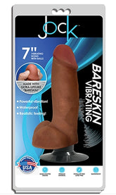 JOCK 7 Inch Bareskin Vibrating Dong with Balls Latte Color Dongs Realistic