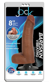 JOCK 8 Inch Bareskin Vibrating Dong with Balls Latte Color Dongs Realistic