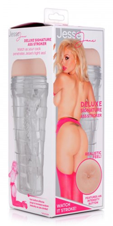 Jesse Jane Deluxe Signature Ass Stroker Realistic Feel Transparent Sleeve with Internal Texture Strokers - Manual