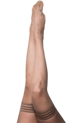 Kixies Samantha Nude Fishnet Thigh Highs Size B with No-Slip Grip Hosiery