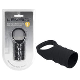 LEVELZ Silicone Cock Ring and Ribbed Sleeve – Body-Safe Silicone Cock Ring with Sleeve Black SLEEVES
