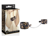 Leopard Frenzy Adjustable Ankle Cuffs with D-Ring and Chain 8.3" to 12.6" Circumference, 2.3" Width > Bondage Gear > Restraints