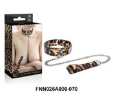 Leopard Print Collar and Detachable Chain Leash Set for Adults > Bondage Gear > Collars
