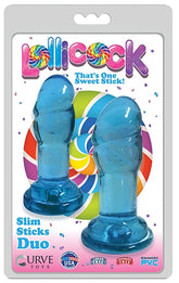 Lollicock Slim Stick Duo Berry Ice Enhanced PVC Blue 2-Pack DONGS