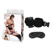 Lux Fetish G Spot Pal Black Adjustable Ankle Cuffs with Satin Blindfold > Bondage Gear > Restraints