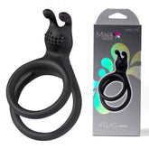 Maia Atlas Dual Ring Cock Ring for Enhanced Pleasure and Performance Black COCK RINGS