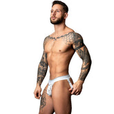 Male Power Marble Jock Strap White White Jockstraps