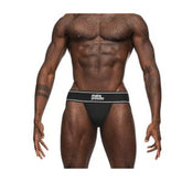 Male Power Modal Rib Jock Black Black Large Extra Large Jockstraps
