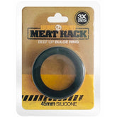 Meat Rack Cock Ring Black 44mm Inner Diameter with 3x Stretch Black COCK RINGS