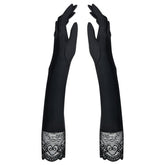 Miamor Elbow-Length Gloves with Lace and Sparkling Stones One Size > Clothes > Accessories