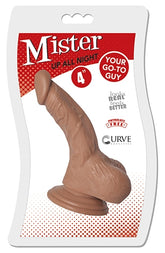 Mister Up All Night Caramel 4 Inch Insertable with Suction Cup Base Dongs Realistic