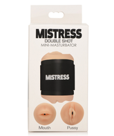 Mistress Double Shot Mini Masturbators Mouth and Pussy Light Tone Strokers - Manual
