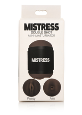 Mistress Double Shot Mini Masturbators Pussy and Ass Dark Tone Compact Ergonomic Design Strokers - Manual