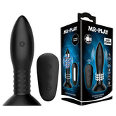 Mr Play Rotation Beads Anal Plug Beaded Butt Plug with Wireless Remote Black Butt Plugs - Vibrating