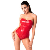 Mysteria Corset Red - Strapless Design Red Large Bodystocking