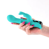 INYA Cyberluxe (Aqua) – USB Rechargeable Rabbit Vibrator with Sliding Ring Shaft 18 cm Vibrators - G Spot