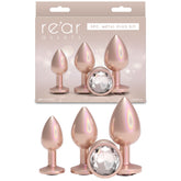 Rear Assets Trainer Kit (Iridescent Champagne) – Metallic Butt Plug Set of 3 Sizes Rose Gold > Anal Range > Butt Plug Kits