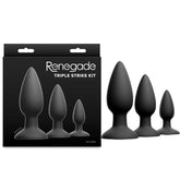 Renegade Triple Strike Kit (Black) – Butt Plug Set of 3 Sizes Black > Anal Range > Butt Plug Kits
