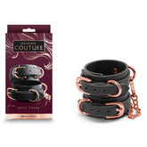 Bondage Couture Wrist Cuffs – Synthetic Material Nickel Free Hardware Restraints Black > Bondage Gear > Restraints