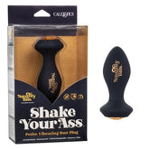 Naughty Bits Shake Your Ass Petite Black Vibrating Butt Plug with Gemstone Button > Anal Range > Jewel Butt Plugs