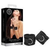 Ouch Velvet and Velcro Adjustable Handcuffs Restraints Black Black > Bondage Gear > Restraints