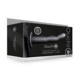 Ouch Curved Hollow Strap On 8 Inch 20 Centimeter Gunmetal Grey Grey STRAP-ONS