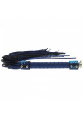 Ouch Florence Collection Flogger in Blue PU Leather with Iridescent Hardware Whips & Paddles