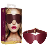 Ouch Halo Eyemask Burgundy Eye Mask for Sensory Deprivation and BDSM Play Red Masks