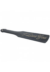 Ouch London Collection Paddle Black PU Leather with Iridescent Hardware Whips & Paddles