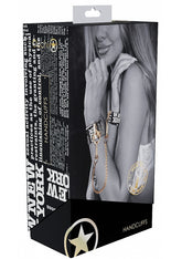 Ouch! NY Collection Handcuffs with Iridescent Hardware and Black PU Leather > Bondage Gear > Restraints
