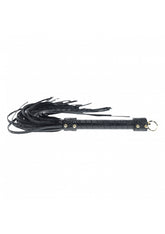 Ouch Rome Collection Flogger Black PU Leather with Iridescent Hardware Whips & Paddles