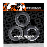 Oxballs Willy Rings 3-Pack Stretchy Clear Cockrings Set COCK RING Set