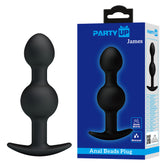 Party Up James Anal Bead Plug 10.4 Centimeter Beaded Butt Plug Black Butt Plugs