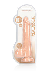 RealRock 10 Inch Realistic Dong With Testicles Flesh 10.5 Inches Flesh Pink > Realistic Dildos and Vibes > Realistic Dildos