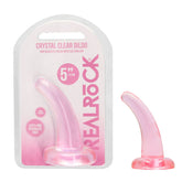 RealRock Crystal Clear Curved Dildo With Suction Cup – 11.5 cm Dildo Pink > Dildos > Slim Dildos