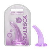 REALROCK Crystal Clear Curved Dildo With Suction Cup – 11.5 cm Dildo Blue > Dildos > Slim Dildos