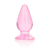 RealRock Crystal Clear 9 cm Suction Cup Butt Plug Pink > Anal Range > Butt Plugs