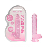 REALROCK 6'' Realistic Dildo With Balls - 15.2 cm Dong 6.7 Inches Pink DONGS