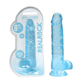 REALROCK 8'' Realistic Dildo With Balls - 20.3 cm Dong in Blue Blue DONGS