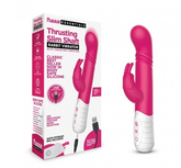Rabbit Essentials Slim Shaft Thrusting G-Spot Rabbit Vibrator in Pink with Recharge and Satin Storage Bag VIBRATORS-RABBIT-MULTI